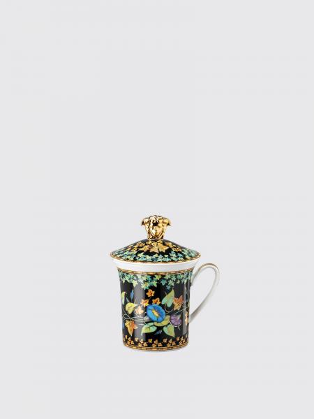 Versace Home: Tazza Gold Ivy con coperchio Rosenthal x Versace Home in porcellana