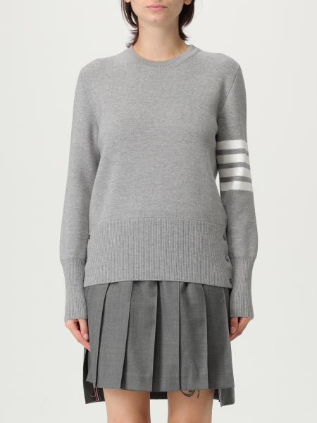 Wool Crewneck Sweater with 4-Bar Stripe Thom Browne