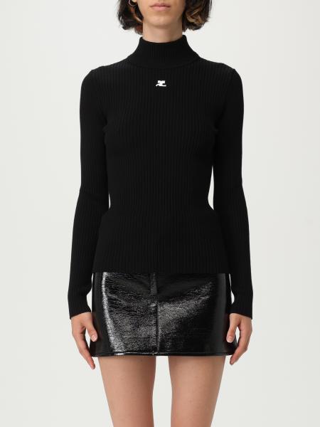 Stretch Viscose Blend Top with Courrèges Logo