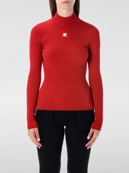 Stretch Viscose Blend Top with Courrèges Logo