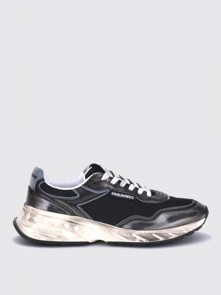 Sprinter Sneakers Dsquared2 aus laminiertem Leder und Used-Canvas
