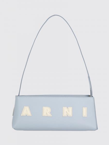 Calfskin Shoulder Bag with Logo Marni
