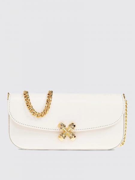 Borsa Skull Flower McQueen in pelle palmellata