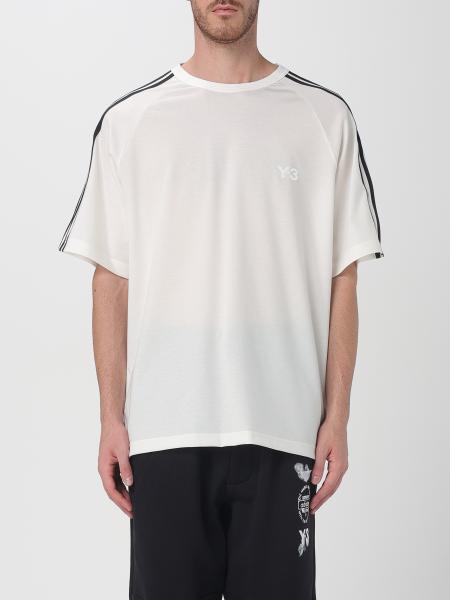 Oversize Baumwoll-T-Shirt mit Streifen und Logo Y-3