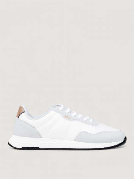 Sneakers Boss in pelle e mesh