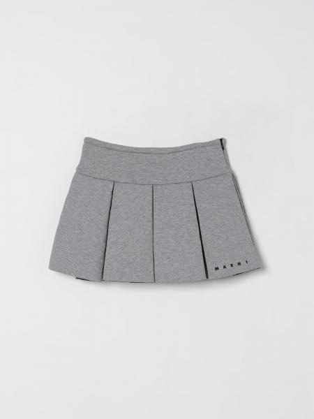 Gonna in cotone con logo Marni
