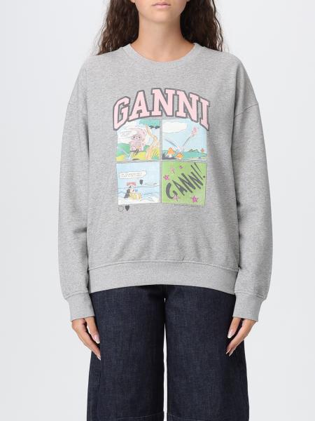 Felpa in cotone organico stampata Ganni