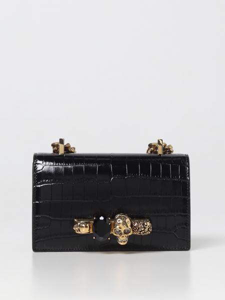 Borsa Jewelled Mini McQueen in pelle stampa cocco