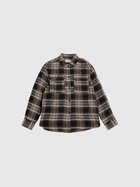 Camicia MSGM Kids in misto viscosa con strass