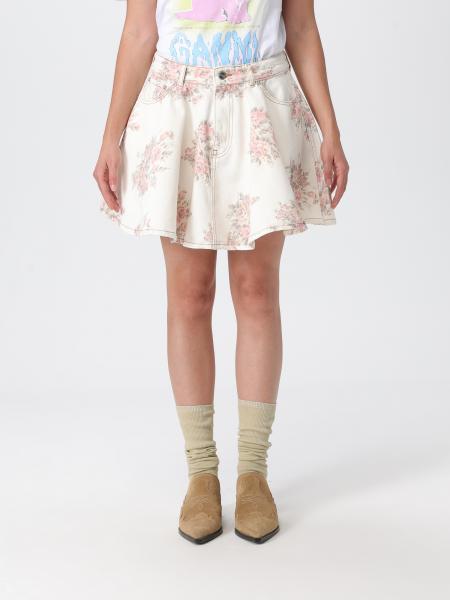 Gonna in cotone floreale Ganni