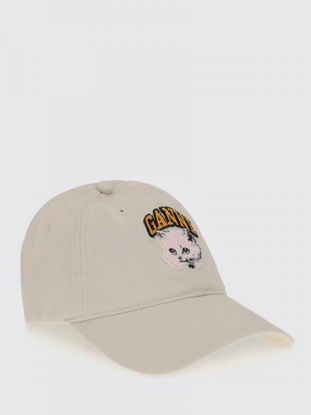 Cappello da baseball in cotone stampato Ganni