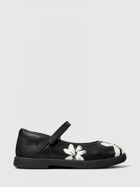 Camper Twins 花柄プリントレザーバレエフラット