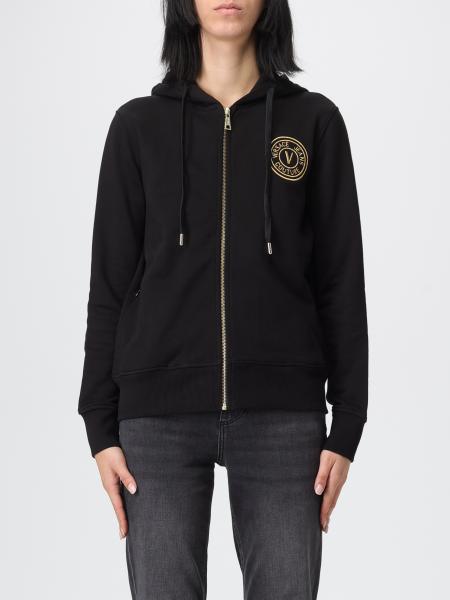 Womens Hoodies Versace Zip Up Hoodie Logo Crop Hoodie White,Print