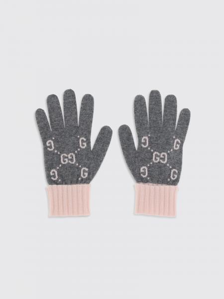 Guanti corti GG Gucci in cashmere con monogram jacquard