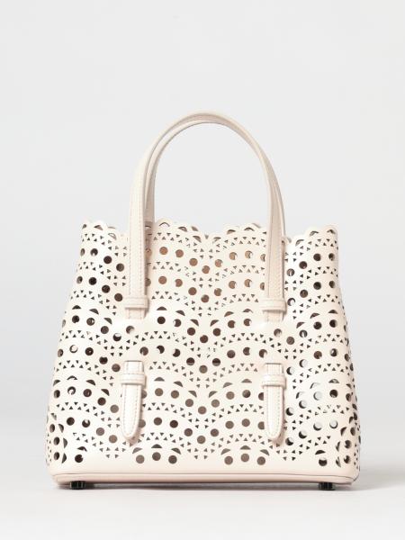 Mina 20 Tasche aus perforiertem Leder mit Vienne Wellenmotiv Alaïa