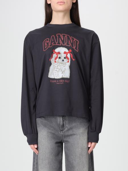 Cotton Knit With Dog Print Ganni