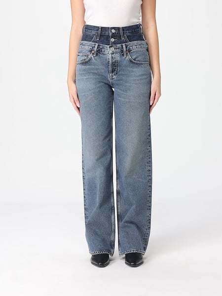 Agolde Double-Waist Jeans in Recycled Cotton Denim