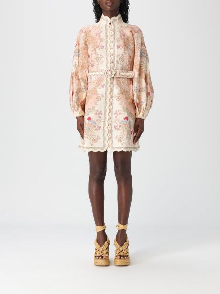 Leinen-Hemdblusenkleid mit Ethno-Print Zimmermann