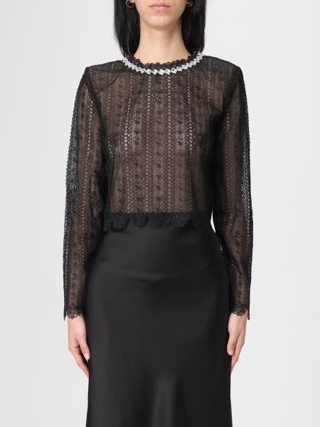 Lace Top with Jewel Crew Neck Self-Portrait