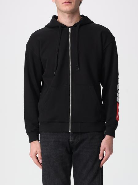 Cotton Hoodie with s-boxt-zip-hood-div Logo Diesel