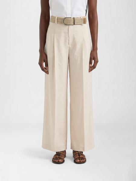 Weite Baumwollpopeline Hose Brunello Cucinelli