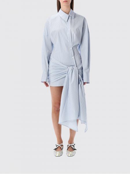 Robe chemisier en coton rayé The Attico