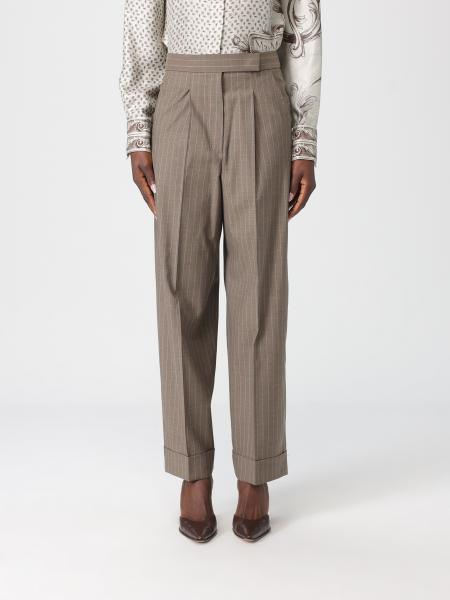 Pinstriped Virgin Wool Trousers Max Mara