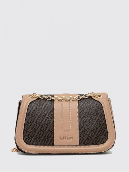 Grained Synthetic Leather Bag with All-Over Monogram Liu Jo