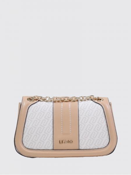 Grained Synthetic Leather Bag with All-Over Monogram Liu Jo