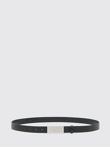 Hammered Calf Leather Belt MM6 Maison Margiela