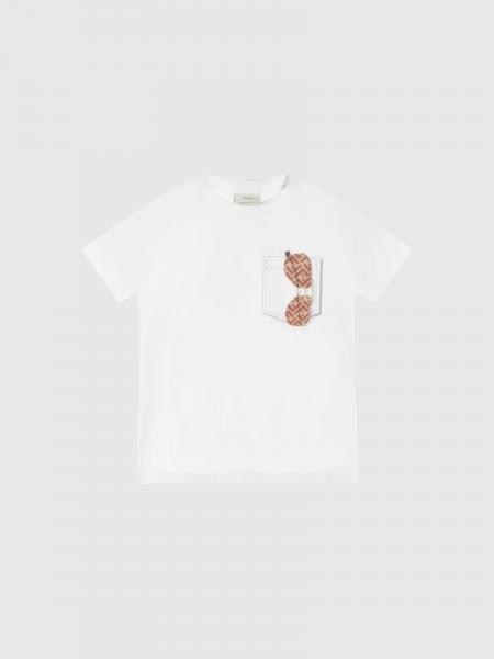 Cotton T-shirt with Glasses Print Fendi
