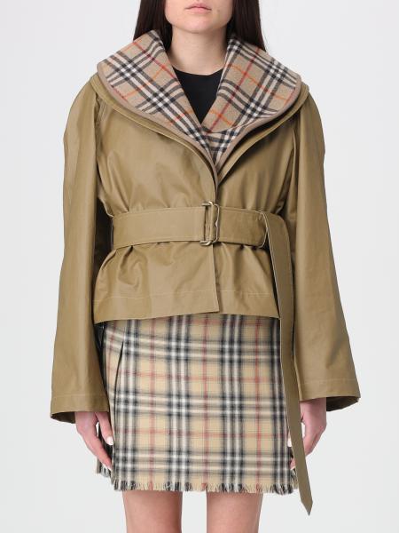 Burberry Waxed Cotton and Wool Jacket with Belt
