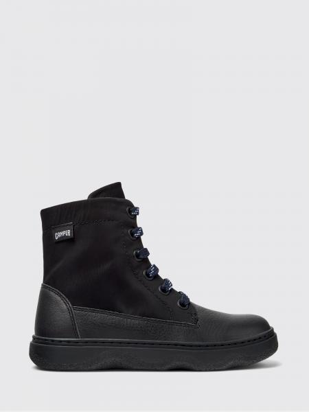 Camper Kiddo Leather and Fabric Ankle Boots