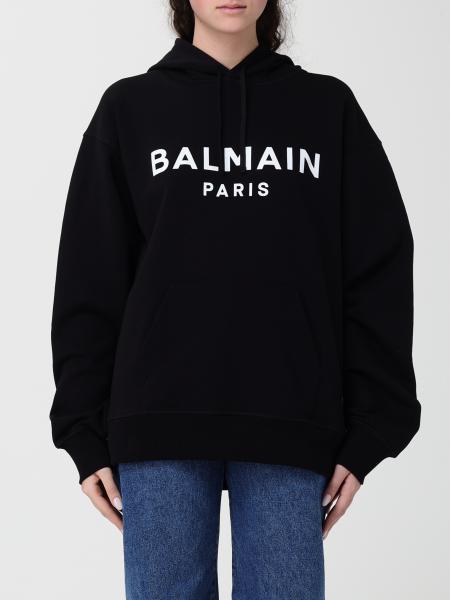 Cotton Hoodie with Logo Balmain