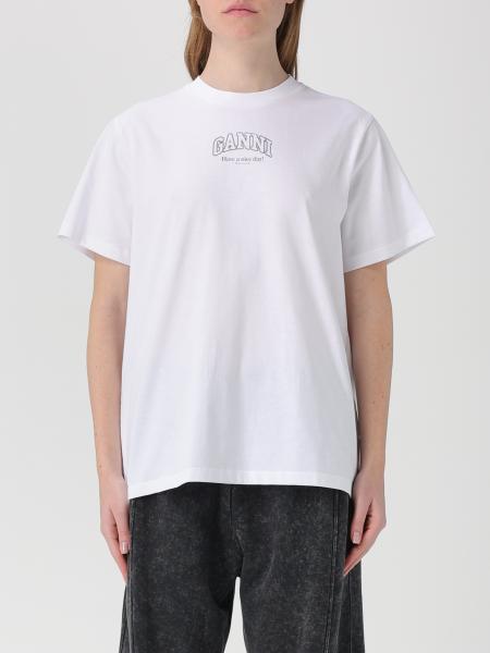 Ganni T-Shirts in Organic Cotton with Logo