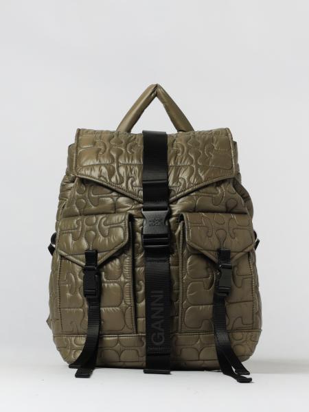 Re-Tech Recycled Nylon Backpack with Quilted Monogram Ganni