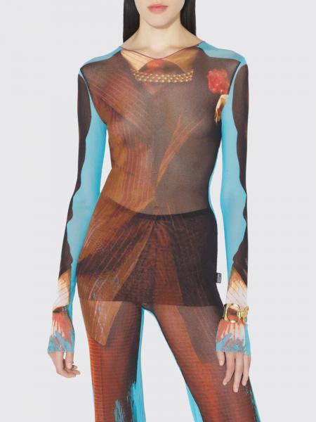 Top de traje de tenis de punto estampado Jean Paul Gaultier