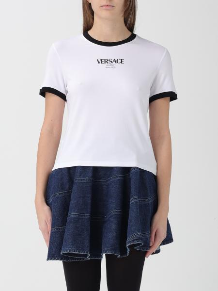 Viscose T-Shirt with Logo Versace