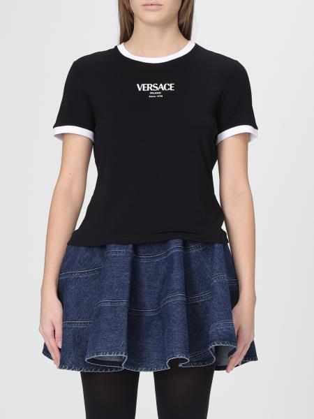 Viscose T-Shirt with Logo Versace