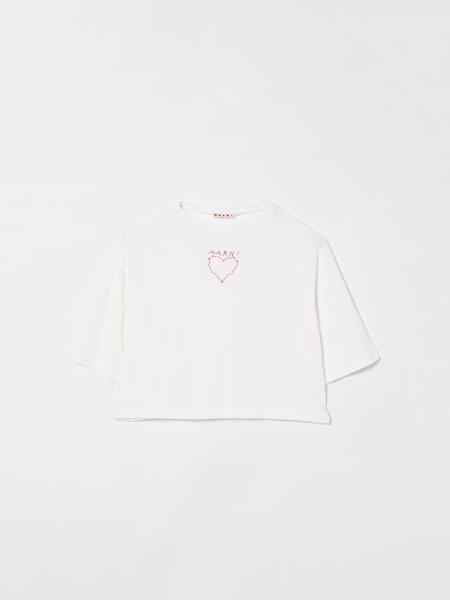 Marni Cotton Crop T-Shirt with Logo
