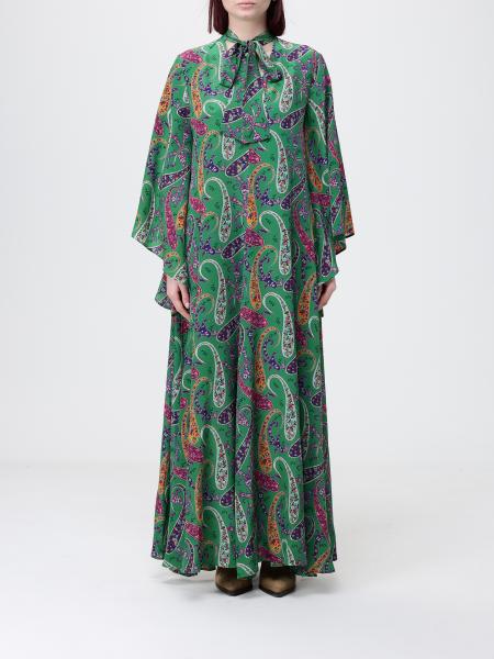 Etro ペイズリープリントシルクカフタンドレス