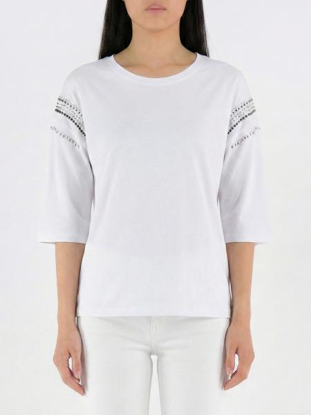 T-shirt Liu Jo in cotone con strass e borchie