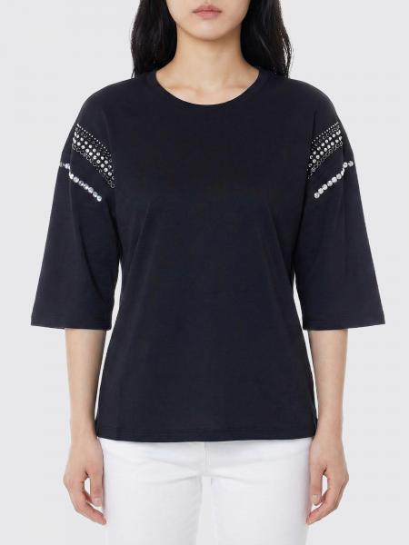 T-shirt Liu Jo in cotone con strass e borchie