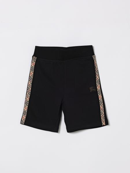 Cotton Jogging Shorts with Check Bands Burberry