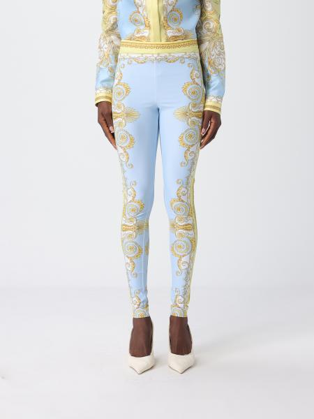 Stretch Fabric Leggings with Baroque Print Versace