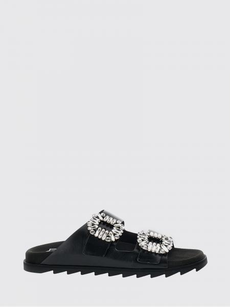 Slidy Viv' Leather Sandals with Jewel Buckles Roger Vivier
