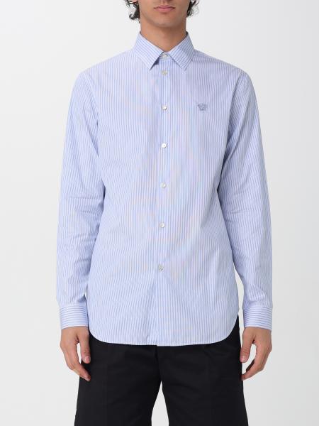 Striped Cotton Casual Shirt Versace