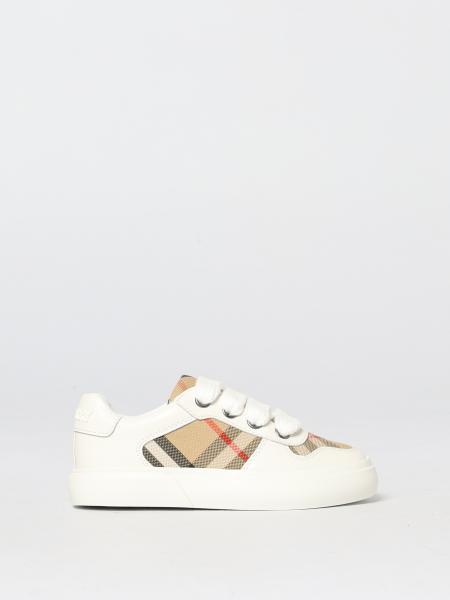 Check Leather and Canvas Sneakers Burberry