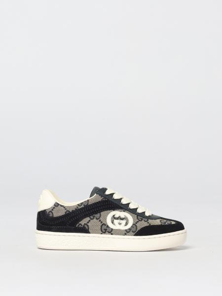 G74 Gucci GG Supreme Canvas and Suede Sneakers