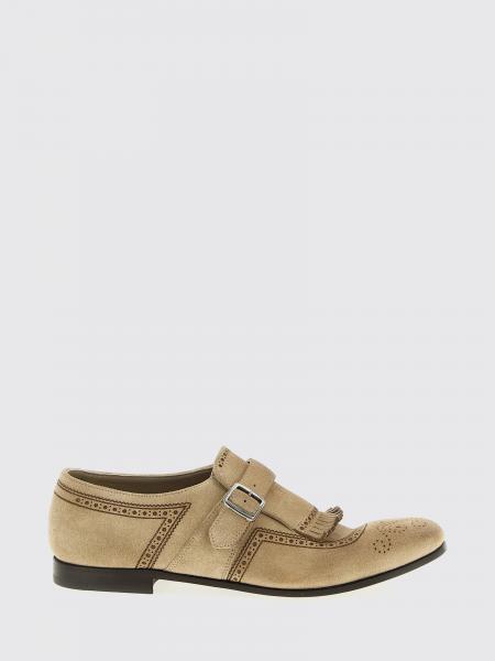 Shanghai Church's Suede Monk Strap with Brogue Motif